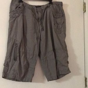 Gray Cargo style Capris